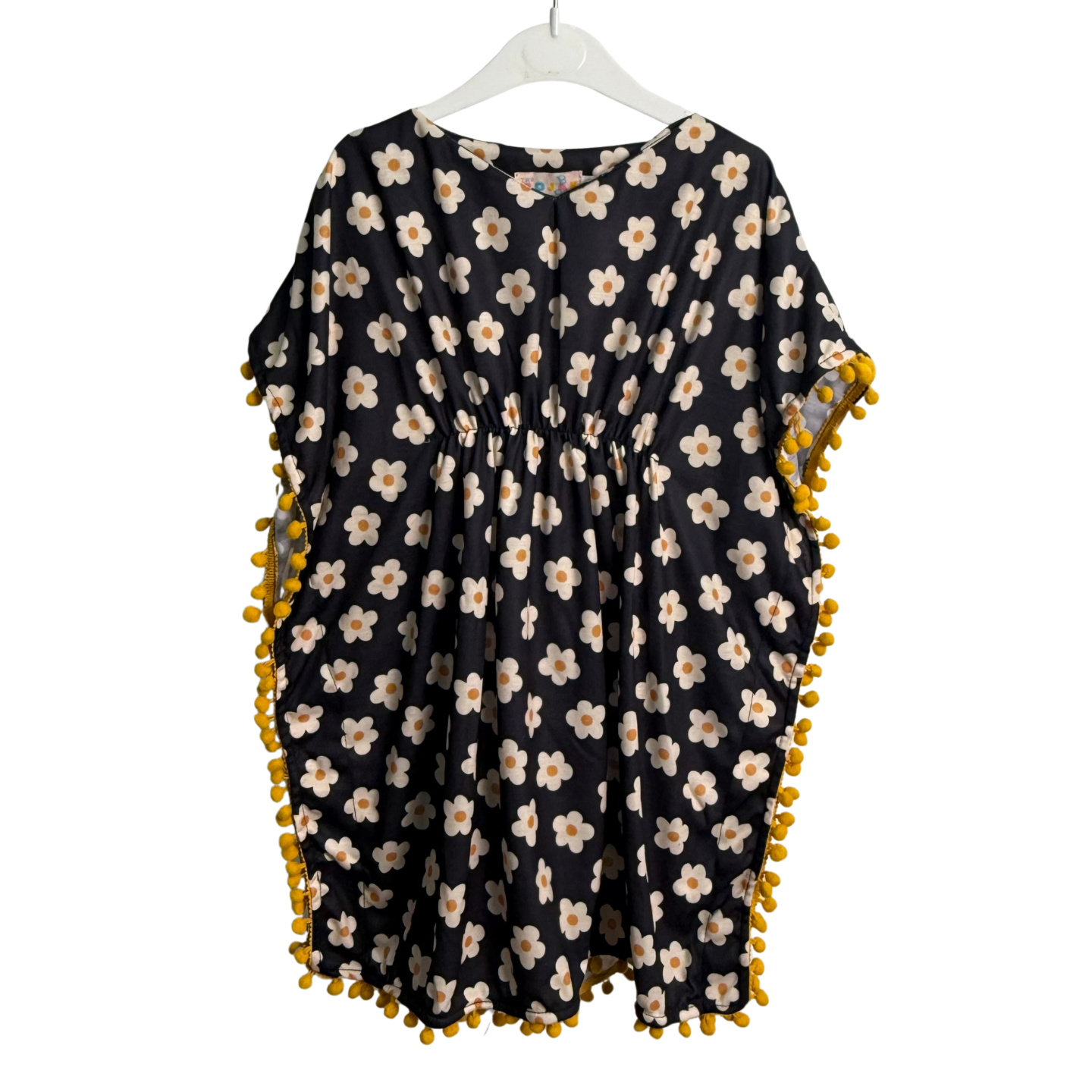 TRB Pompom Kaftan - Black Daisy