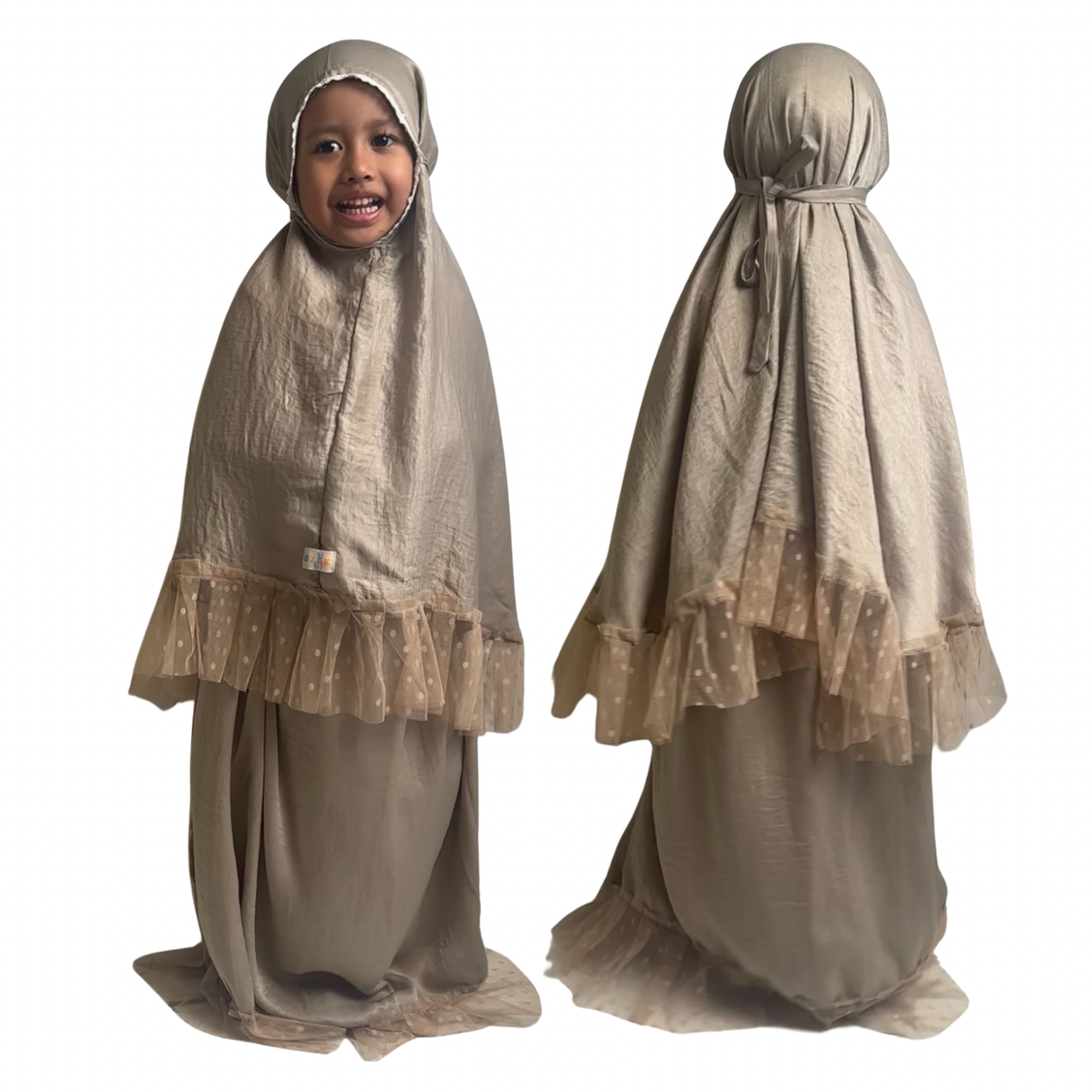 TRB Tulle Telekung Set - Nude