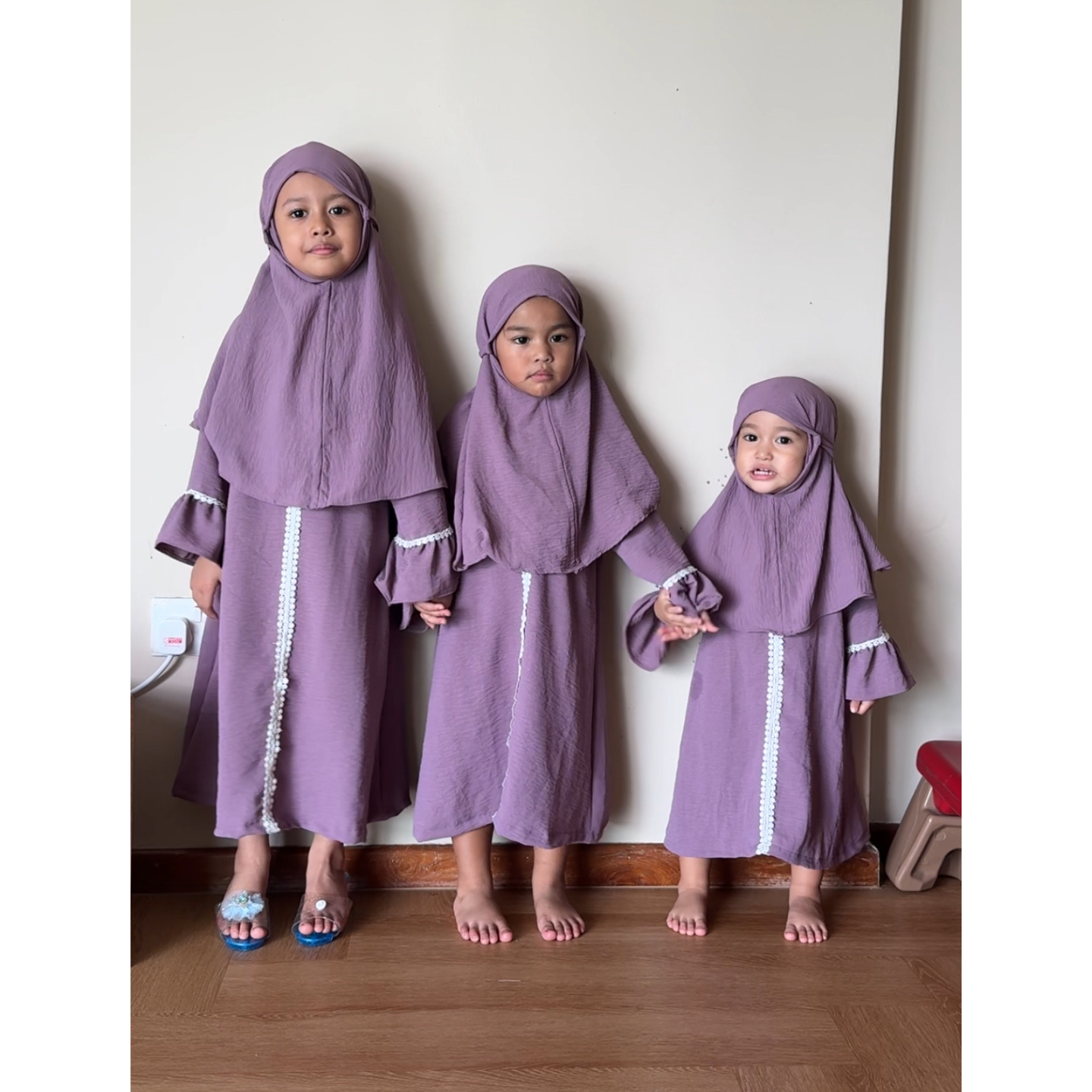 Crinkle Medina Tudung Set - Purple