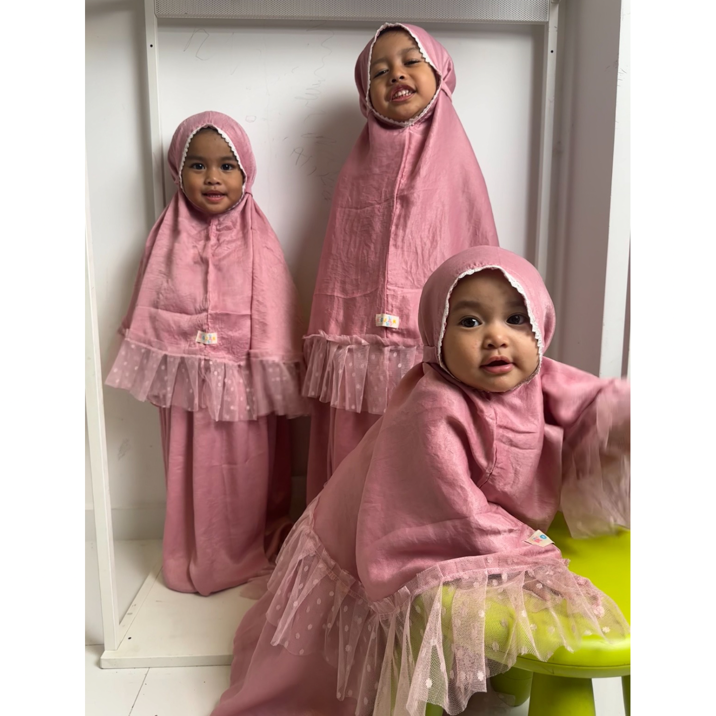 TRB Tulle Telekung Set - Nude