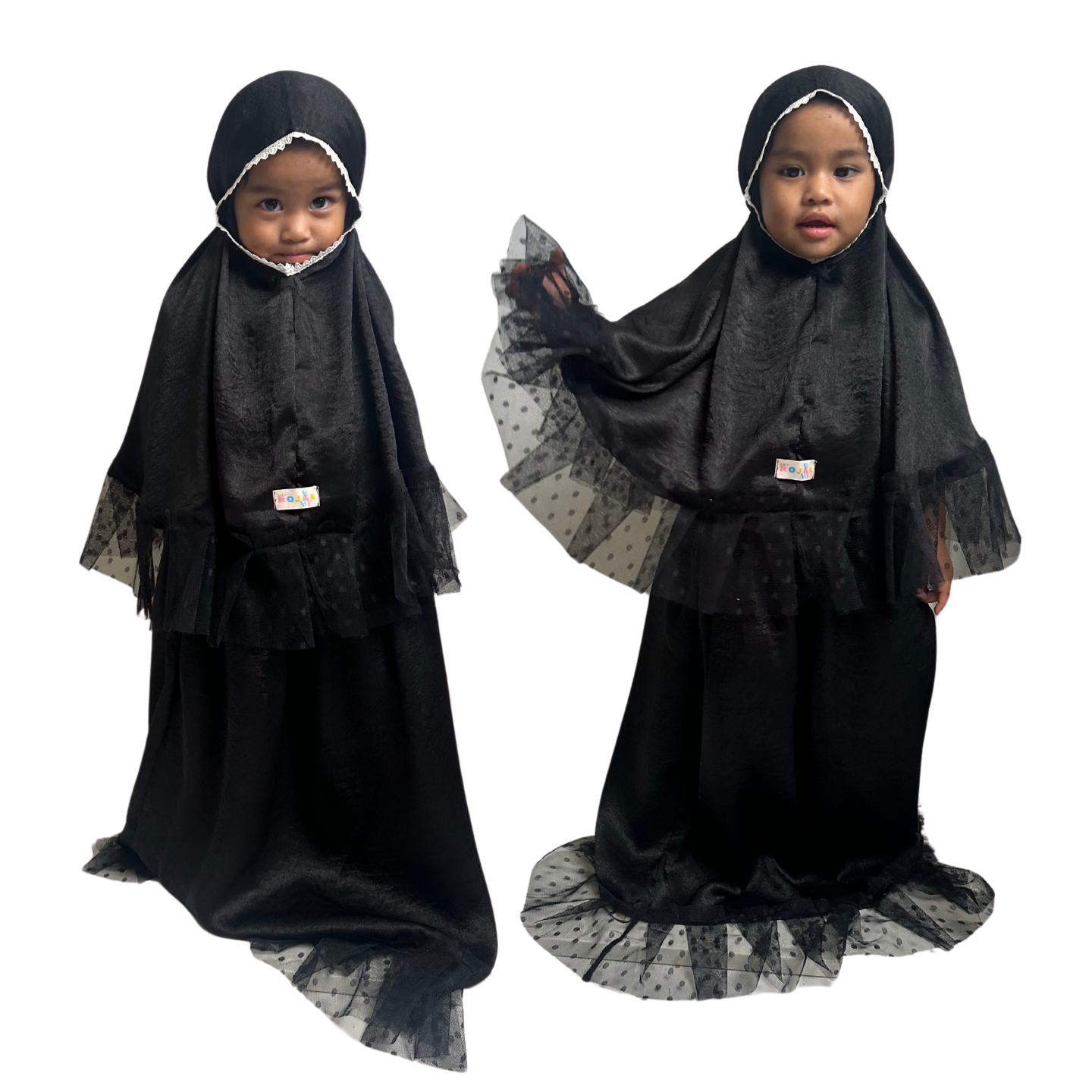 TRB Tulle Telekung Set - Black