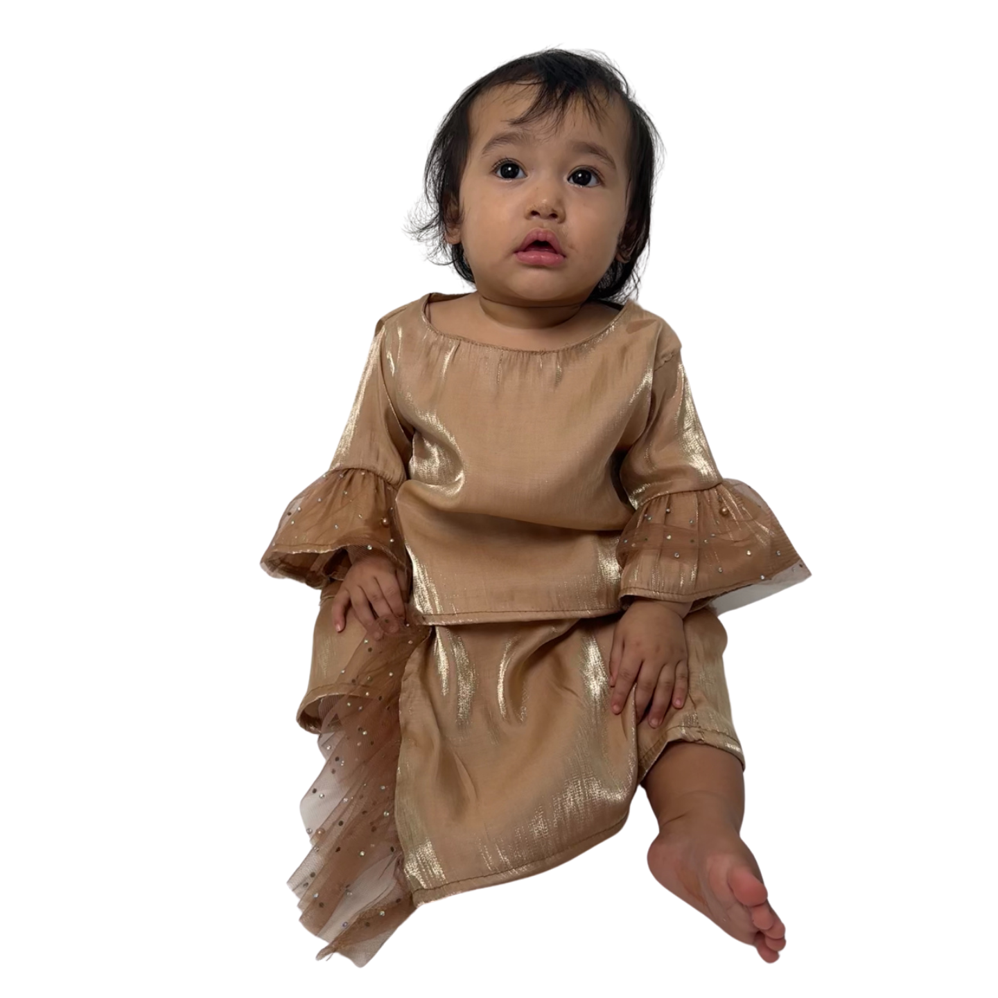 TRB Tulle Kurung - Nude Beige