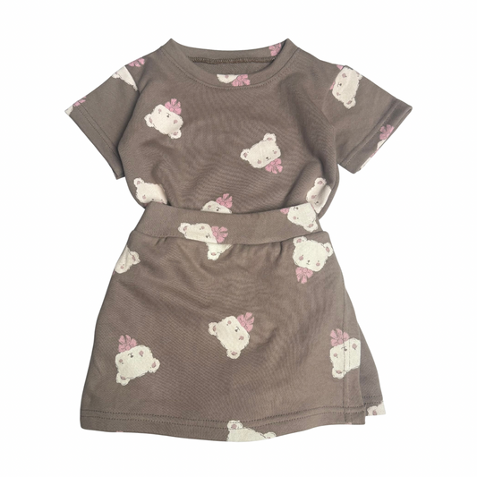 Naura Skorts Set - Brown Bear
