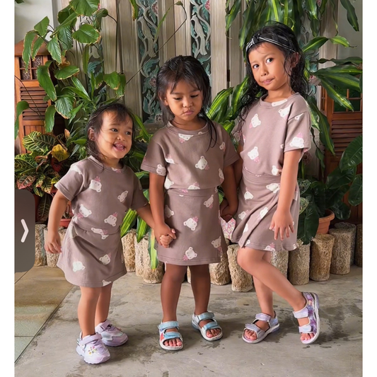 Naura Skorts Set - Brown Bear
