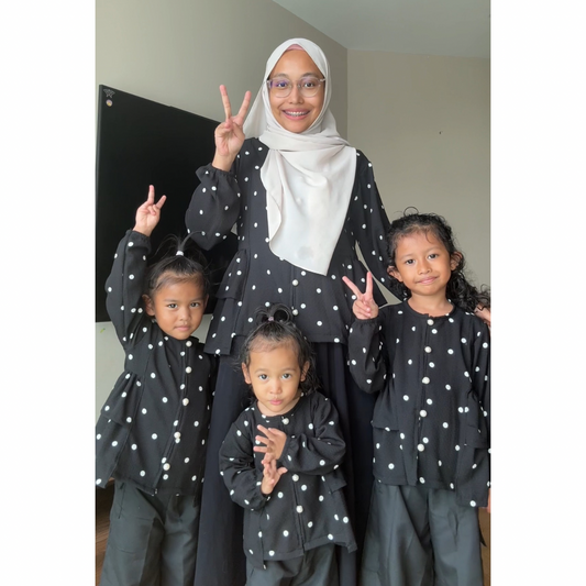 Lina Top Mum - Black Polka