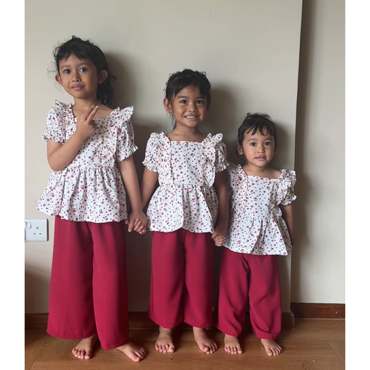 Merdeka Set - White Floral