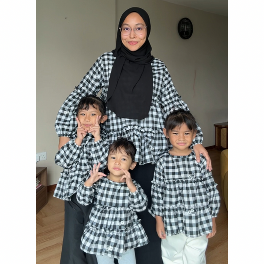 Ayu Top - Black Gingham