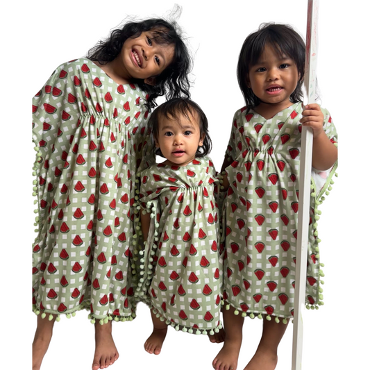 TRB Pompom Kaftan - Watermelon